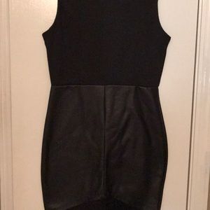 Black dress with flux leather